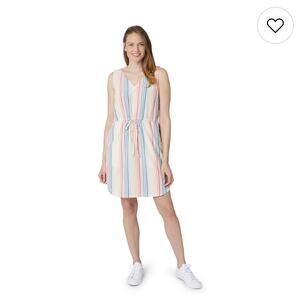 Eddie Bauer Spindrift Easy Tank Dress Rainbow Striped Women's XL Outdoors Hike